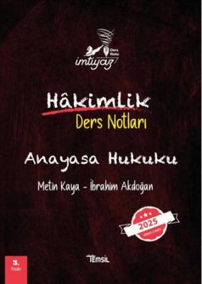 Anayasa Hukuku Hakimlik Ders Notları Metin Kaya Fiyat Satın Al