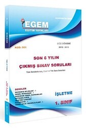 1. Sınıf 1. Yarıyıl İşletme Son 6 Yılın Çıkmış Sınav Soruları Kod: 501 - Egem Eğitim Yayınları