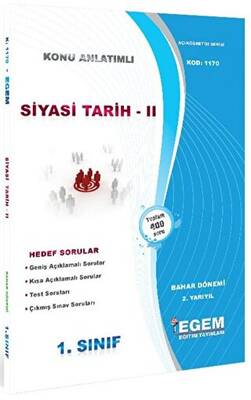 1. Sınıf 2. Yarıyıl Konu Anlatımlı Siyasi Tarih 2 - Kod 1170 - 1