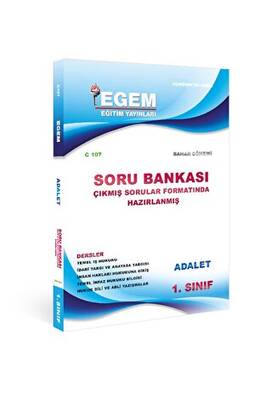 Egem Eğitim Yayınları 1. Sınıf Adalet Soru Bankası C107-1 - 1