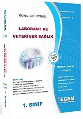 Egem Eğitim Yayınları 1. Sınıf Laborant ve Veteriner Sağlık 2. Yarıyıl Bahar Dönemi Konu Anlatımlı Soru Bankası - 1114 - 1