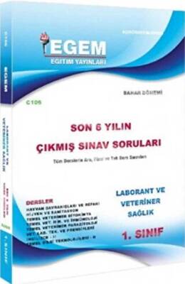 1. Sınıf Laborant Ve Veteriner Sağlık Çıkmış Sınav Soruları Bahar Dönemi - 1