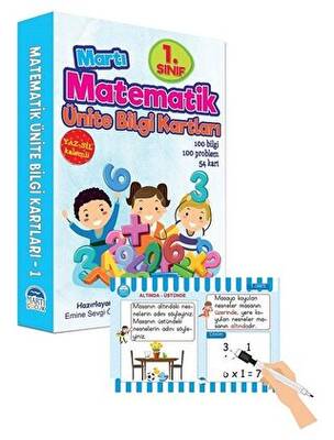1. Sınıf Matematik Ünite Bilgi Kartları - Yaz Sil Kalemli - 1