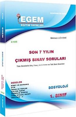1. Sınıf Sosyoloji Bahar Dönemi Çıkmış Sınav Soruları 2. Yarıyıl - 1