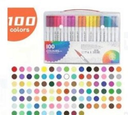 100 Renk Çift Uçlu Keçeli Kalem - BKM Kitap