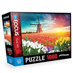 1000 Parça Tulips And Windmill Laleler ve Yel Değirmeni Blue Focus Yayınları - Blue Focus Yayınları