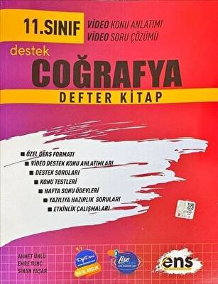 ENS Yayınları 11. Sınıf Coğrafya Destek Defter Kitap - 1