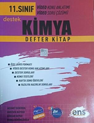 ENS Yayınları 11. Sınıf Kimya Destek Defter Kitap - 1