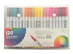 120 Renk Çift Uçlu Keçeli Kalem - BKM Kitap