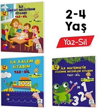 2-4 Yaş Mucit Karınca YAZ - SİL Kitaplar İlk Kalem, Dikkat, Matematik, Düşünme Becerileri Kitabım - 1