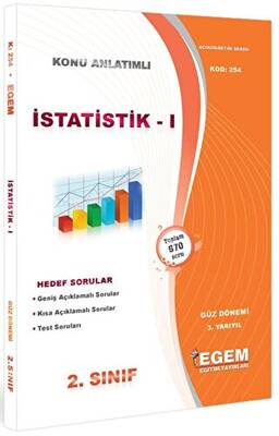 Egem Eğitim Yayınları 2. Sınıf 3. Yarıyıl İstatistik 1 Konu Anlatımlı Soru Bankası - Kod 254 - 1