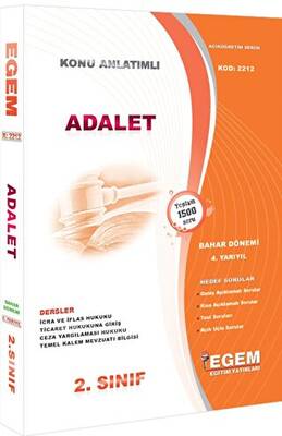 Egem Eğitim Yayınları 2. Sınıf Adalet - Güncel Konu Anlatımlı Soru Bankası Bahar Dönemi - 1