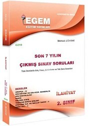 Egem Eğitim Yayınları 2. Sınıf İlahiyat Bahar Dönemi Çıkmış Sınav Soruları 2011 - 2018 4. Yarıyıl C210 - Egem Eğitim Yayınları