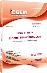 Egem Eğitim Yayınları 2. Sınıf İşletme Bölümü Çıkmış Sınav Soruları 2012-2018 Güz Dönemi - Egem Eğitim Yayınları