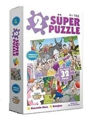 2 Süper Puzzle Nasrettin Hoca-Keloğlan 32 Parça - 0-6 Yaş Yayınları