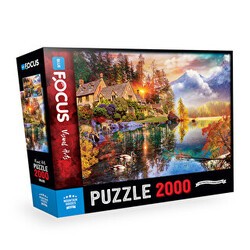 2000 Parça Puzzle - Mountain Houses Dağ Evleri - Blue Focus Yayınları