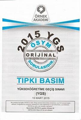 Örnek Akademi 2015 YGS ÖSYM Tıpkı Basım Soru Kitapçığı - 1
