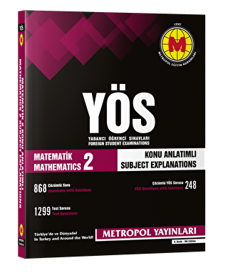 Metropol Yayınları YÖS Matematik-2 Konu Anlatımlı-örnek Çözümlü - 1