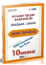 Ahsen Kitap 2020 DHBT Ön Lisans-Lisans 10 Deneme - Ahsen Kitap