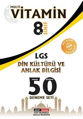 Dört Kalem Yayınları 2021 8. Sınıf LGS Din Kültürü ve Ahlak Bilgisi Tamamı Çözümlü 50 Deneme Seti - 1