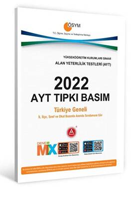 A Yayınları 2022 AYT Tıpkı Basım Deneme Kitapçığı - 1