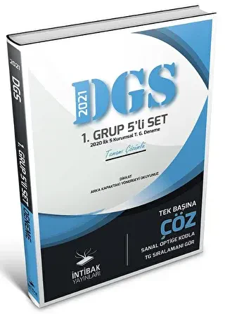 İntibak Yayınları 2021 DGS Tamamı Çözümlü 1. Grup 5`li Deneme Set - 1