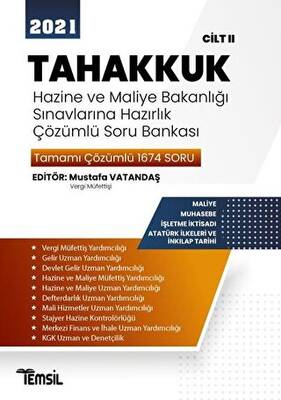 Temsil Kitap 2021 Tahakkuk - Hazine ve Maliye Bakanlığı Sınavlarına Hazırlık Çözümlü Soru Bankası Cilt 2 - 1