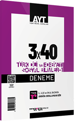 Marka Yayınları 2023 AYT Türk Dili ve Edebiyatı Sosyal Bilimler - 1 3x40 Deneme - 1