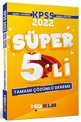 Yediiklim Yayınları 2022 KPSS Genel Yetenek Genel Kültür Süper 5 li Deneme Çözümlü - Yediiklim Yayınları