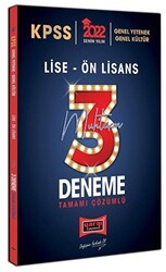 Yargı Yayınevi 2022 KPSS GY GK Lise Ön Lisans Tamamı Çözümlü Muhteşem 3 Deneme - Yargı Yayınevi