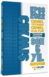 Yediiklim Yayınları 2022 KPSS GY - GK Tamamı Çözümlü Son 5 Yıl Çıkmış Sorular - Yediiklim Yayınları