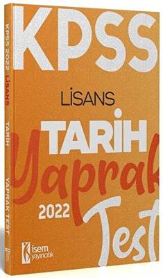 İSEM Yayıncılık 2022 KPSS Lisans Genel Kültür Tarih Yaprak Test - 1