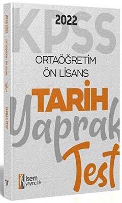 İSEM Yayıncılık 2022 KPSS Ortaöğretim Ön Lisans Tarih Yaprak Test - 1