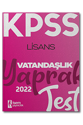 İSEM Yayıncılık 2022 KPSS Vatandaşlık Yaprak Test - 1