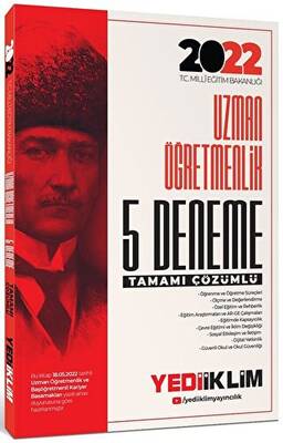 Yediiklim Yayınları 2022 MEB Öğretmenlik Kariyer Basamakları Uzman Öğretmenlik Tamamı Çözümlü 5 Deneme - 1