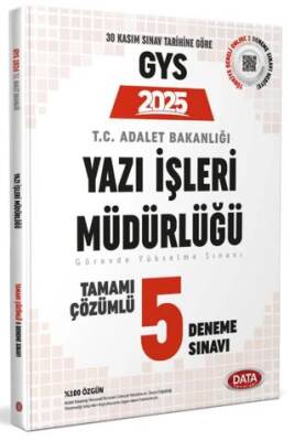 GYS Adalet Bakanlığı Yazı İşleri Müdürlüğü Çözümlü 5 Deneme Sınavı - 1
