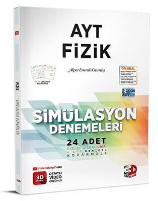 3D Yayınları AYT 3D Simülasyon Fizik Denemeleri - 1