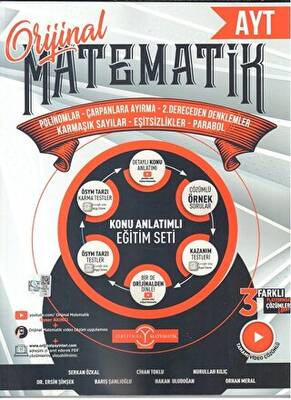Orijinal Yayınları AYT Polinom Çarpanlara Ayırma 2.Dereceden Denklemler Karmaşık Sayılar Eşitsizlik Parabol Konu A - 1
