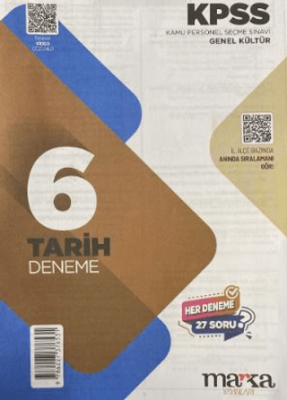 Marka Yayınları 2025 KPSS Tarih 6x27 Deneme Tamamı Video Çözümlü - 1