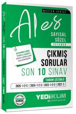 2026 ALES Sayısal Sözel Yetenek Tamamı Çözümlü Son 10 Sınav Çıkmış Sorular 23 Kasım 2025 ALES-3 Ekli - 1