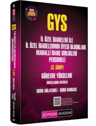 2026 GYS İl Özel İdareleri ile İl Özel İdarelerinin Üyesi Oldukları Mahalli İdare Birlikleri Personeli 3.Grup Görevde Yükselme Sınavlarına Hazırlık Konu Anlatımlı Soru Bankası - Pegem Akademi Yayıncılık