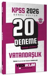 2026 KPSS Genel Kültür Vatandaşlık Tamamı Çözümlü 20 Deneme - Yediiklim Yayınları