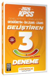 2026 KPSS Genel Yetenek Genel Kültür Geliştiren 3 Deneme Çözümlü - Yönerge Yayınları