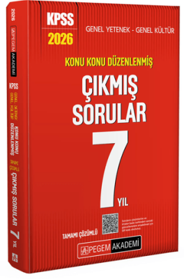 2026 KPSS Genel Yetenek Genel Kültür Konu Konu Düzenlenmiş Tamamı Çözümlü Çıkmış Sorular 7 Yıl - 1
