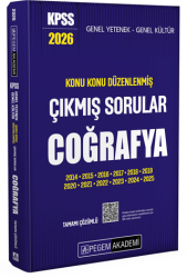 2026 KPSS Genel Yetenek Genel Kültür Konu Konu Düzenlenmiş Tamamı Çözümlü Çıkmış Sorular Coğrafya - Pegem Akademi Yayıncılık