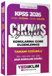 2026 KPSS Genel Yetenek Genel Kültür Konularına Göre Düzenlenmiş Tamamı Çözümlü Çıkmış Sorular - Yediiklim Yayınları
