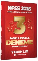 2026 KPSS Genel Yetenek Genel Kültür Tamamı Çözümlü Fasikül Fasikül 3 Yıldız Deneme - Yediiklim Yayınları