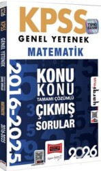 2026 KPSS Genel Yetenek Matematik 2016 - 2026 Konu Konu Tamamı Çözümlü Çıkmış Sorular - Yargı Yayınevi
