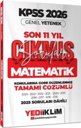2026 KPSS Genel Yetenek Matematik Konularına Göre Tamamı Çözümlü Son 11 Yıl Çıkmış Sorular - Yediiklim Yayınları