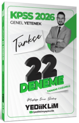 2026 KPSS Genel Yetenek Türkçe Tamamı Çözümlü 22 Deneme Sınavı - Yediiklim Yayınları